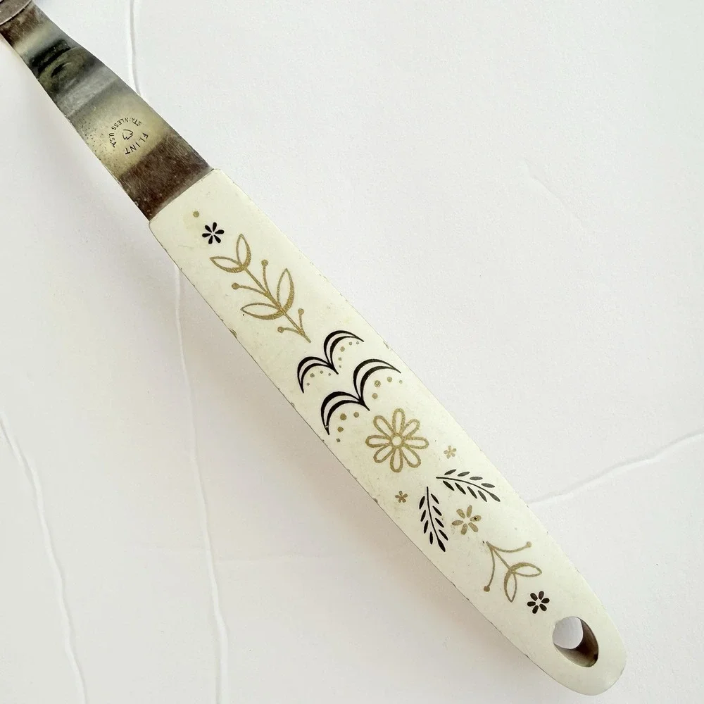 Vtg Ekco Flint Arrowhead Harvest Wheat Slotted Spatula Pointed Turner MCM 12.5